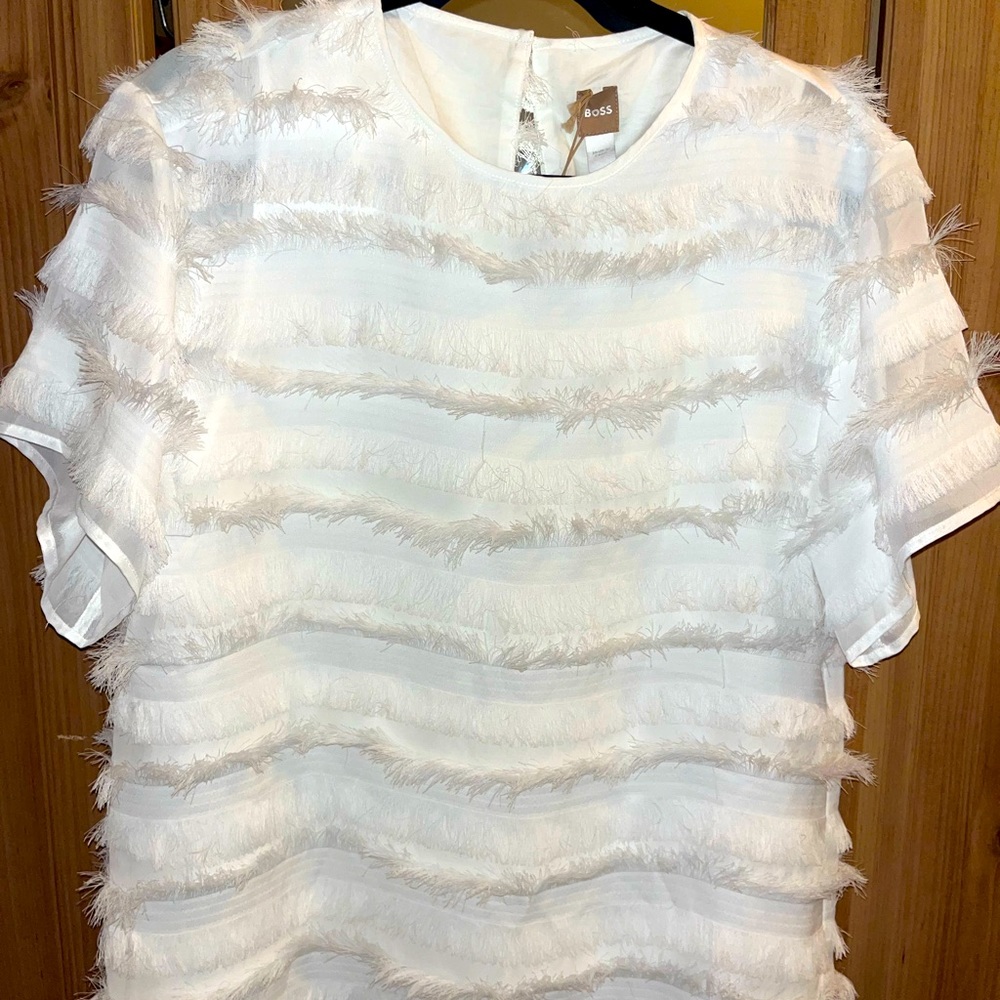 **NEW** Hugo Boss “Ifresa” fringe blouse